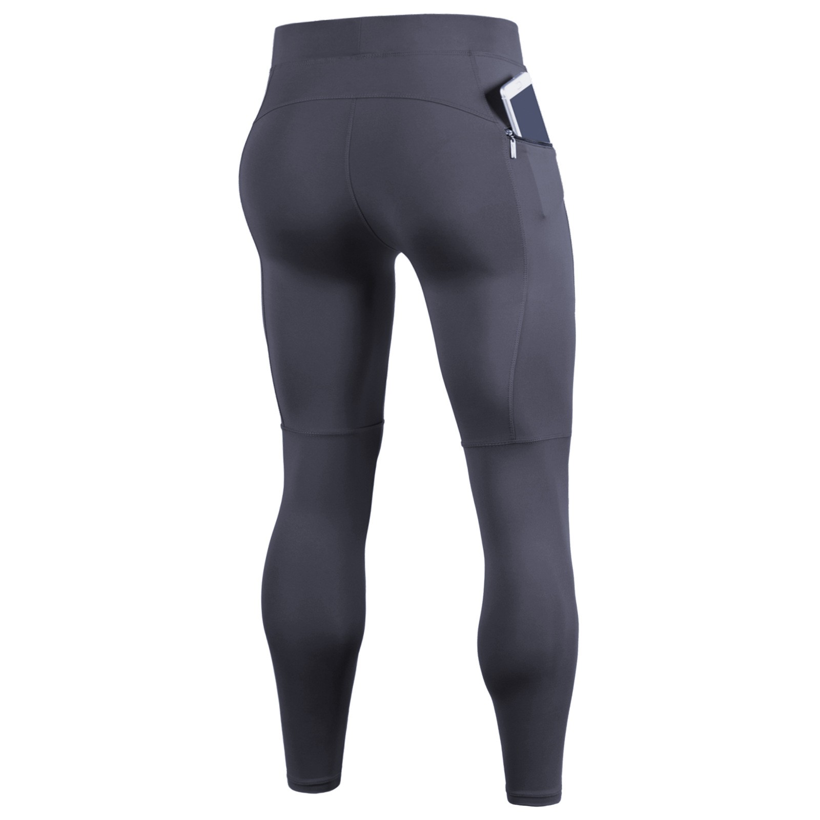 thumbnail image 4 of Pantalones de compresión para hombre - Pantalones cortos ajustados para correr y entrenar baloncesto - Poliéster elástico para hacer ejercicio, 4 of 4